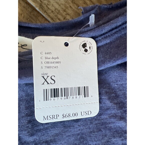 Free People Aria trapeze tunic top Blue Depth size XS NWT $68 Msrp - Picture 2 of 6